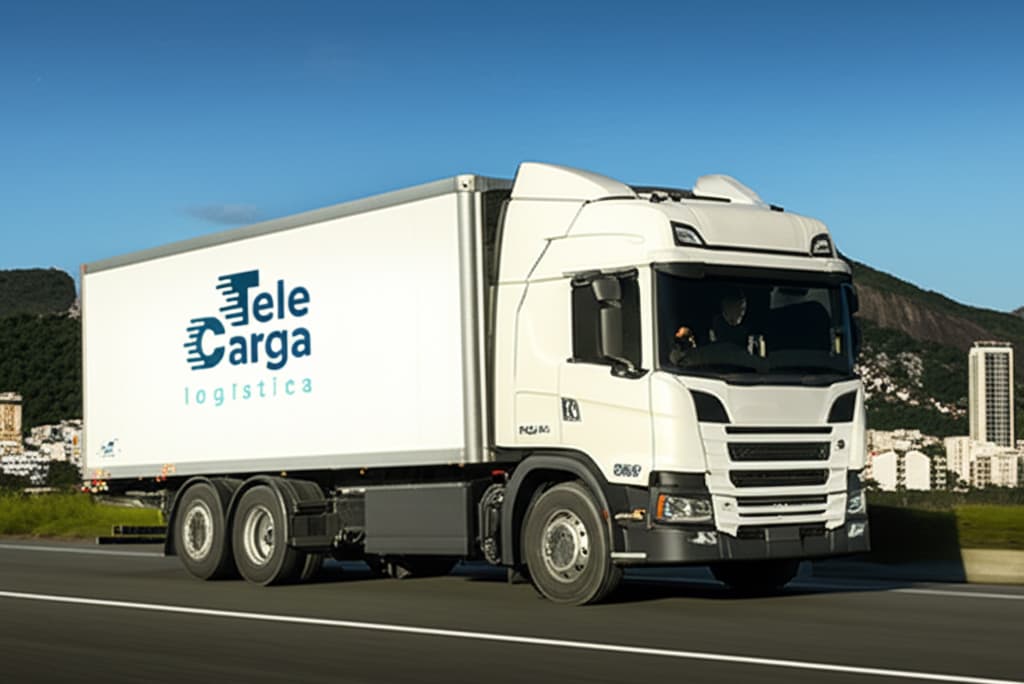 Caminhão da Tele Carga estacionado em um pátio